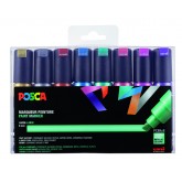 VERFSTIFT POSCA PC8K B SCHUIN 8ST METALLIC ASSORTI