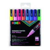 VERFSTIFT POSCA PC3M F 8ST GLITTER PASTELKLEUREN