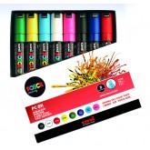 VERFSTIFT POSCA PC8K B SCHUIN 8ST ASSORTI