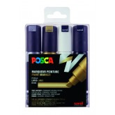 VERFSTIFT POSCA PC8K B SCHUIN 4 ST ASSORTI