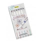 FINERLINER ONLINE 2-LIJNEN ASSORTI DOOS À 6 STUKS