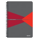 NOTITIEBOEK LEITZ OFFICE A5 LIJN 180PAG GRIJS ROOD