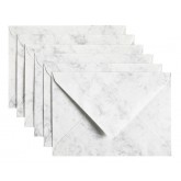 ENVELOP PAPICOLOR C6 114X162MM 6ST MARBLE GRIJS