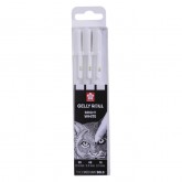 GELPEN SAKURA GELLY ROLL ZUIVER WIT SET 3 MATEN