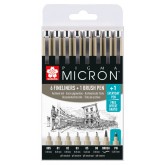 FINELINER BRUSH SAKURA PIGMA MICRON 7 + 1  PN