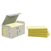 MEMOBLOK 3M POST-IT 655 76X127MM RECYCLE GEEL