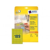 ETIKET AVERY ZWECK L6037-20 25.4X10MM GEEL 3780ST