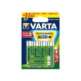 BATTERIJ OPLAADBAAR VARTA 4XAA 2100MAH READY2USE