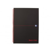 NOTITIEBOEK OXFORD BLACK AND RED A4 LIJN