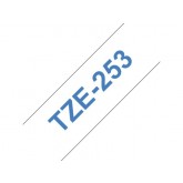 LABELTAPE BROTHER TZE-253 24MMX8M WIT/BLAUW