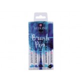 BRUSHPEN TALENS ECOLINE SET-BLAUW ASS