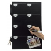 KRIJTBORD SECURIT SILHOUETTE WEEKPLANNER ZWART + 1 MARKER