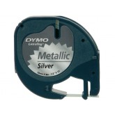 LABELTAPE DYMO 91208 12MMX4M LETRATAG ZILVER/ZWART